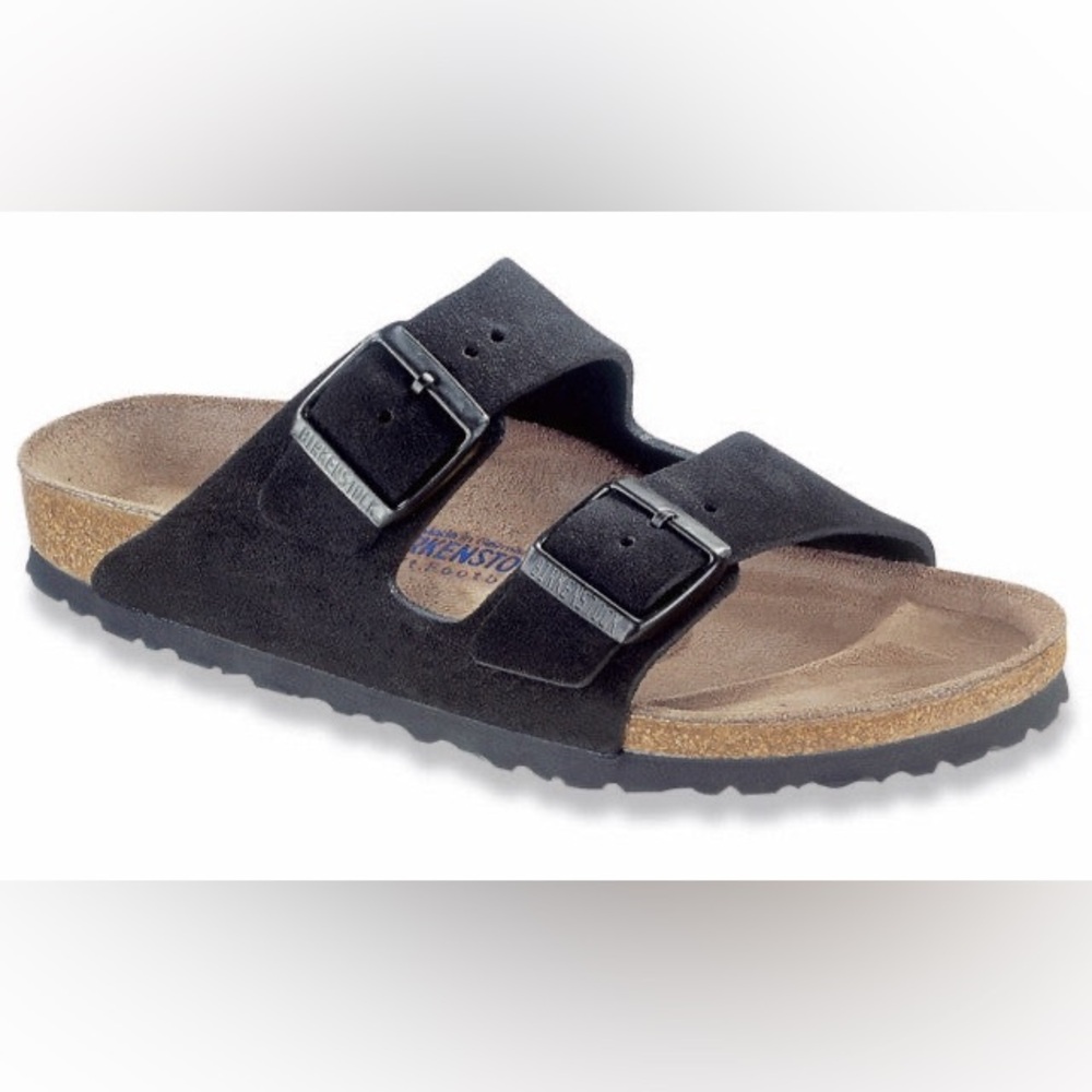 BIRKENSTOCK ARIZONA SOFT FOOTBED BLACK SUEDE